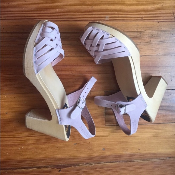 Swedish Hasbeens Shoes - Swedish Hasbeens Sky High Braided Pink sandal 41